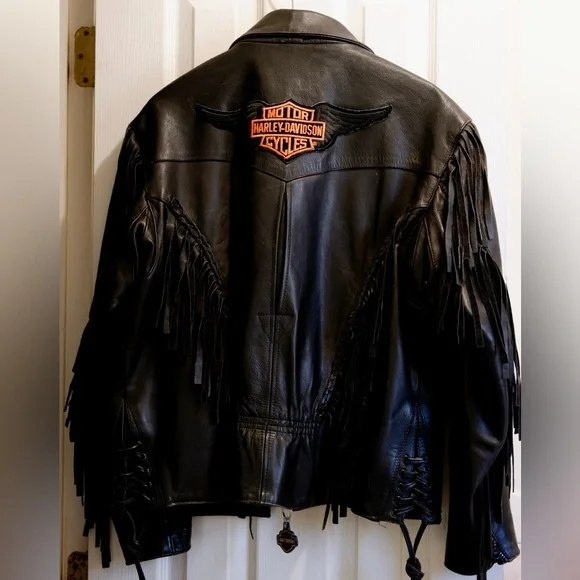 Vintage Harley Leather Jacket w/ Frills - Picture 2 of 4